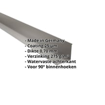Binnenhoek | 115 x 115 x 2000 mm | Aluminium 0,70 mm | 25 µm Polyester | 9007 - Grijs aluminiumkleurig #2