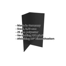Binnenhoek | 150 x 150 x 2000 mm | Staal 0,50 mm | 50 µm PURMAT® | 033 - Zwart #2