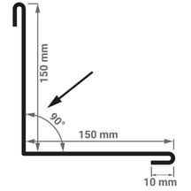 Binnenhoek | 150 x 150 x 2000 mm | Staal 0,50 mm | 50 µm PURMAT® | 033 - Zwart #3