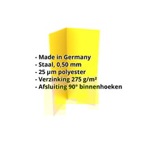 Binnenhoek | 150 x 150 x 2000 mm | Staal 0,50 mm | 25 µm Polyester | 1021 - Koolzaadgeel #2
