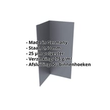Binnenhoek | 150 x 150 x 2000 mm | Staal 0,50 mm | 25 µm Polyester | 7024 - Grafietgrijs #2