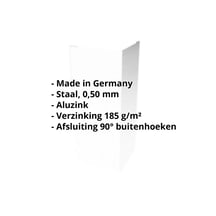 Buitenhoek | 100 x 100 x 2000 mm | Staal 0,50 mm | Aluzink | Zilvergrijs #2