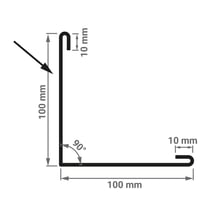 Buitenhoek | 100 x 100 x 2000 mm | Staal 0,75 mm | 50 µm PURLAK® | 9002 - Grijswit #3