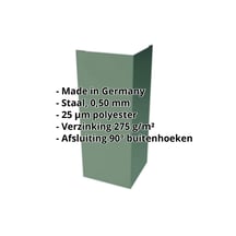 Buitenhoek | 100 x 100 x 2000 mm | Staal 0,50 mm | 25 µm Polyester | 6005 - Mosgroen #2