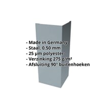 Buitenhoek | 100 x 100 x 2000 mm | Staal 0,50 mm | 25 µm Polyester | 7000 - Pelsgrijs #2