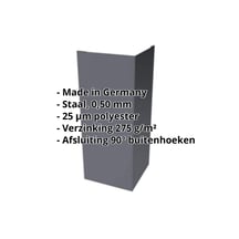 Buitenhoek | 100 x 100 x 2000 mm | Staal 0,50 mm | 25 µm Polyester | 7024 - Grafietgrijs #2