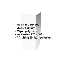 Buitenhoek | 100 x 100 x 2000 mm | Staal 0,50 mm | 25 µm Polyester | 7035 - Lichtgrijs #2