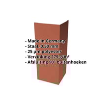 Buitenhoek | 100 x 100 x 2000 mm | Staal 0,50 mm | 25 µm Polyester | 8004 - Koperbruin #2