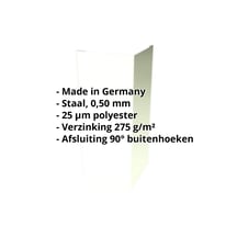 Buitenhoek | 100 x 100 x 2000 mm | Staal 0,50 mm | 25 µm Polyester | 9002 - Grijswit #2