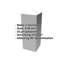 Buitenhoek | 100 x 100 x 2000 mm | Staal 0,50 mm | 25 µm Polyester | 9007 - Grijs aluminiumkleurig #2