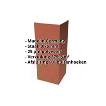 Buitenhoek | 100 x 100 x 2000 mm | Staal 0,75 mm | 25 µm Polyester | 8004 - Koperbruin #2