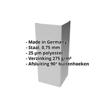 Buitenhoek | 100 x 100 x 2000 mm | Staal 0,75 mm | 25 µm Polyester | 9006 - Zilver-Metallic #2