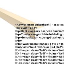 Buitenhoek | 115 x 115 mm | Staal 0,50 mm | 25 µm Polyester | 1015 - Licht ivoorkleurig #2