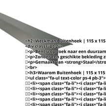 Buitenhoek | 115 x 115 mm | Staal 0,50 mm | 25 µm Polyester | 6020 - Chroomoxydegroen #2