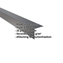Buitenhoek | 115 x 115 mm | Staal 0,50 mm | 25 µm Polyester | 7016 - Antracietgrijs #2