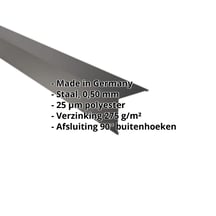 Buitenhoek | 115 x 115 mm | Staal 0,50 mm | 25 µm Polyester | 9005 - Gitzwart #2