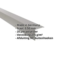 Buitenhoek | 115 x 115 mm | Staal 0,50 mm | 25 µm Polyester | 9007 - Grijs aluminiumkleurig #2