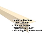 Buitenhoek | 115 x 115 mm | Staal 0,63 mm | 25 µm Polyester | 1015 - Licht ivoorkleurig #2