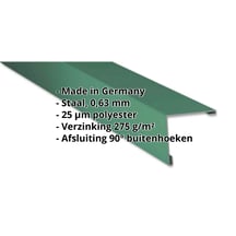 Buitenhoek | 115 x 115 mm | Staal 0,63 mm | 25 µm Polyester | 6020 - Chroomoxydegroen #2