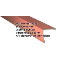 Buitenhoek | 115 x 115 mm | Staal 0,63 mm | 25 µm Polyester | 8004 - Koperbruin #2