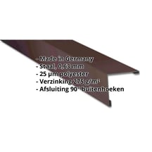 Buitenhoek | 115 x 115 mm | Staal 0,63 mm | 25 µm Polyester | 8017 - Chocoladebruin #2