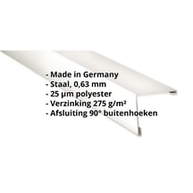 Buitenhoek | 115 x 115 mm | Staal 0,63 mm | 25 µm Polyester | 9010 - Zuiverwit #2