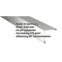 Buitenhoek | 115 x 115 mm | Staal 0,63 mm | 25 µm Polyester | 9002 - Grijswit #2