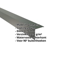 Buitenhoek | 115 x 115 mm | Staal 0,75 mm | 25 µm Polyester | 6020 - Chroomoxydegroen #2