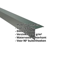 Buitenhoek | 115 x 115 mm | Staal 0,50 mm | 60 µm Puramid | 6005 - Mosgroen #2