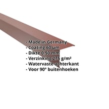 Buitenhoek | 115 x 115 mm | Staal 0,50 mm | 60 µm Puramid | 6012 - Roodbruin #2