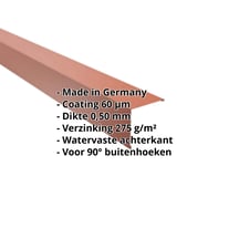 Buitenhoek | 115 x 115 mm | Staal 0,50 mm | 60 µm Puramid | 8004 - Koperbruin #2