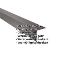 Buitenhoek | 115 x 115 mm | Staal 0,50 mm | 60 µm Puramid | 6017 - Chocoladebruin #2