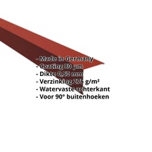 Buitenhoek | 115 x 115 mm | Staal 0,50 mm | 80 µm Shimoco | 3009 - Oxyderood #2