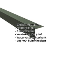 Buitenhoek | 115 x 115 mm | Staal 0,50 mm | 80 µm Shimoco | 6020 - Chroomoxydegroen #2