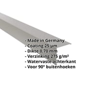 Buitenhoek | 115 x 115 mm | Aluminium 0,70 mm | 25 µm Polyester | 9007 - Grijs aluminiumkleurig #2