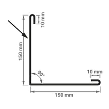 Buitenhoek | 150 x 150 x 2000 mm | Staal 0,50 mm | 50 µm PURLAK® | 7016 - Antracietgrijs #3