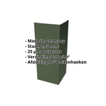 Buitenhoek | 150 x 150 x 2000 mm | Staal 0,50 mm | 25 µm Polyester | 6020 - Chroomoxydegroen #2