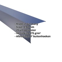 Buitenhoek | 195 x 195 mm | Staal 0,50 mm | 25 µm Polyester | 5010 - Gentiaanblauw #2