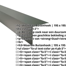 Buitenhoek | 195 x 195 mm | Staal 0,50 mm | 25 µm Polyester | 6020 - Chroomoxydegroen #2