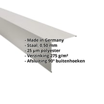Buitenhoek | 195 x 195 mm | Staal 0,50 mm | 25 µm Polyester | 9006 - Zilver-Metallic #2