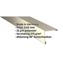 Buitenhoek | 195 x 195 mm | Staal 0,63 mm | 25 µm Polyester | 1015 - Licht ivoorkleurig #2