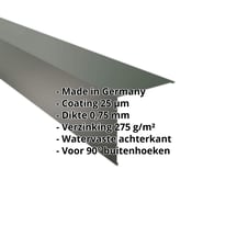 Buitenhoek | 195 x 195 mm | Staal 0,75 mm | 25 µm Polyester | 6020 - Chroomoxydegroen #2