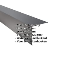 Buitenhoek | 195 x 195 mm | Staal 0,75 mm | 25 µm Polyester | 7016 - Antracietgrijs #2