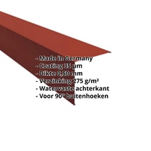 Buitenhoek | 195 x 195 mm | Staal 0,50 mm | 35 µm Mattpolyester | 29 - Rood #2
