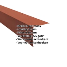 Buitenhoek | 195 x 195 mm | Staal 0,50 mm | 35 µm Mattpolyester | 75 - Terracotta #2