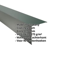 Buitenhoek | 195 x 195 mm | Aluminium 0,70 mm | 25 µm Polyester | 6005 - Mosgroen #2