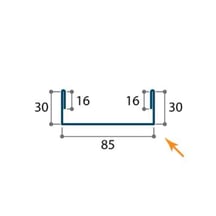 U-profiel | 30 x 83 x 30 x 2100 mm | Staal 0,50 mm | 25 µm Polyester | 9002 - Grijswit #3
