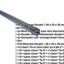 Dorpel | 50 x 25 x 20 mm | 100° | Staal 0,50 mm | 25 µm Polyester | 5010 - Gentiaanblauw #2
