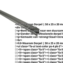Dorpel | 50 x 25 x 20 mm | 100° | Staal 0,50 mm | 25 µm Polyester | 6020 - Chroomoxydegroen #2