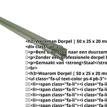 Dorpel | 50 x 25 x 20 mm | 100° | Staal 0,50 mm | 25 µm Polyester | 6011 - Resedagroen #2